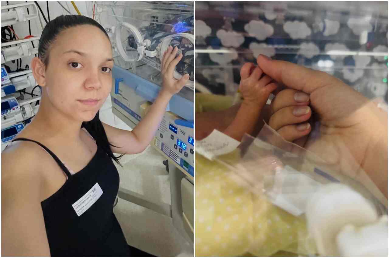 Após melhora, inchaço abdominal adia extubação do bebê de Vitória Souza