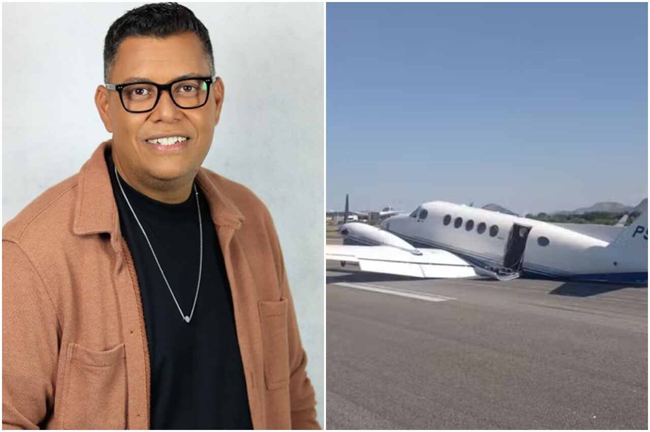 Tensao no ar: aeronave com Anderson Freire faz pouso de barriga em Vitoria; todos passam bem
